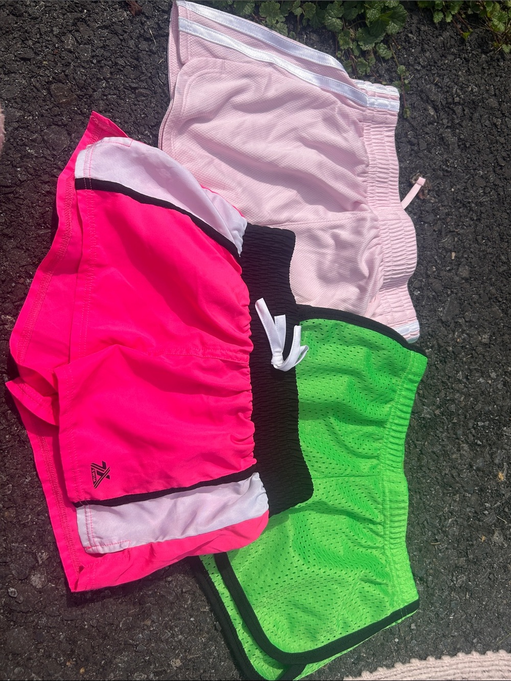 ZeroXposur Pink, Hot Pink & Neon Green Girls' Athletic Shorts Trio